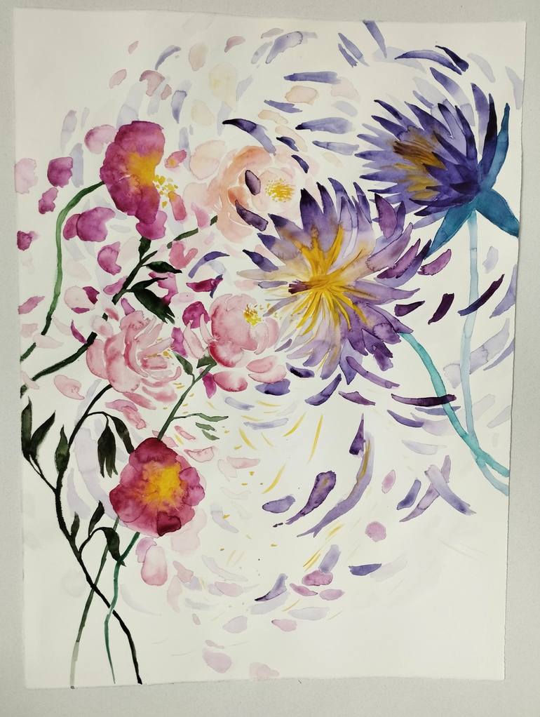 Original Figurative Floral Painting by Marija Čolić