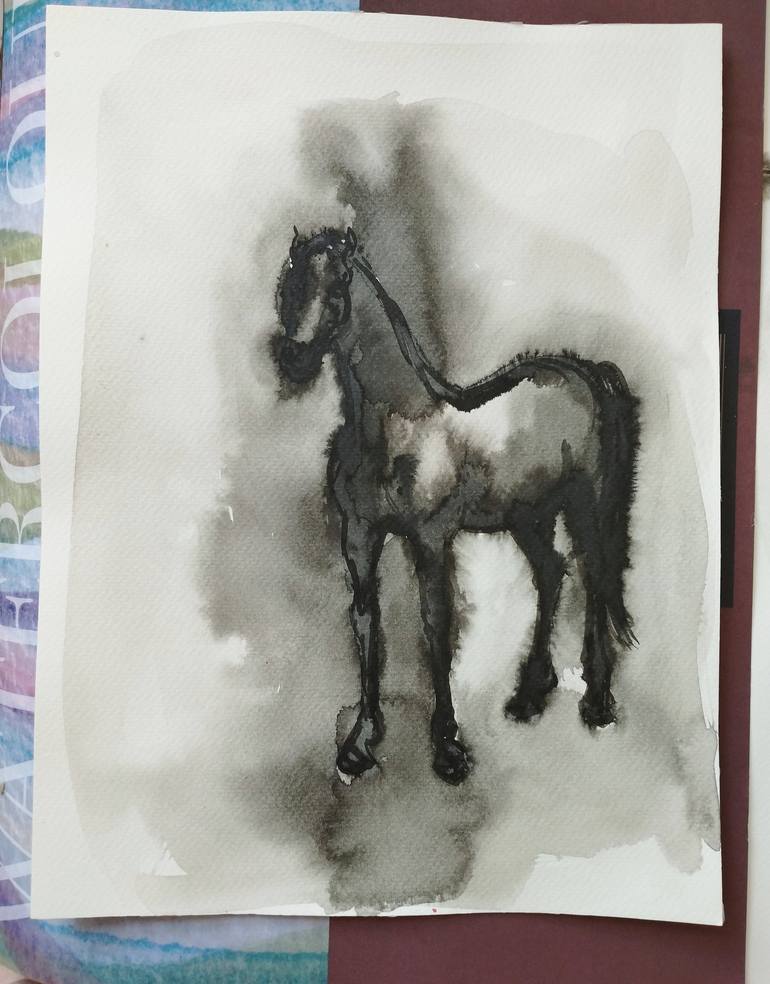 Original Figurative Horse Drawing by Marija Čolić