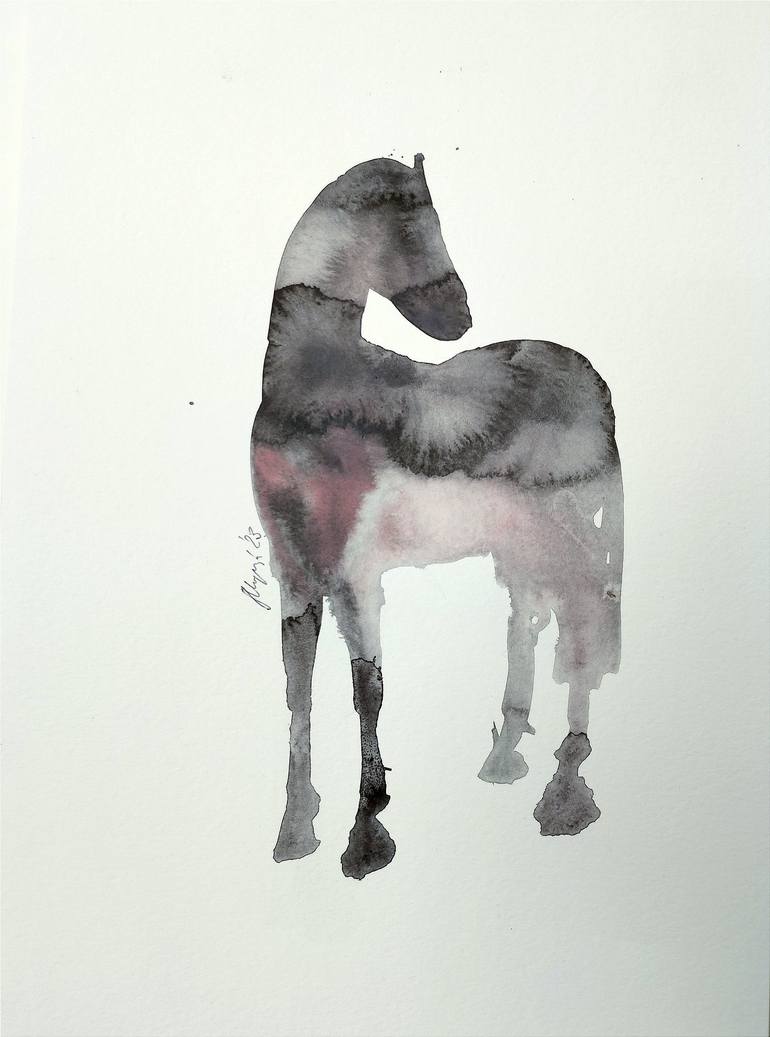 Original Minimalism Horse Painting by Marija Čolić