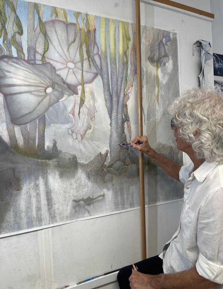 Original Surrealism Fantasy Drawing by Art Venti