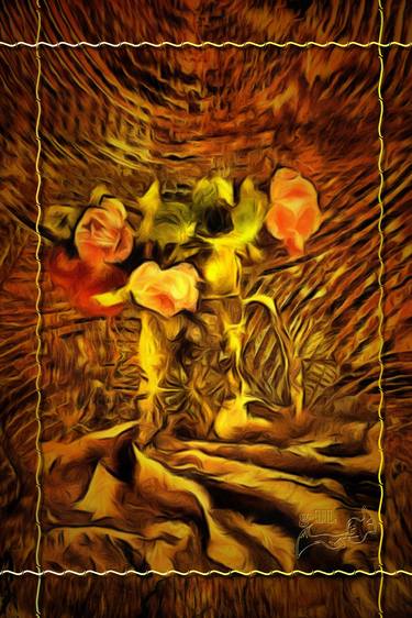 Print of Surrealism Floral Mixed Media by Gulshan Ulduz g -UL