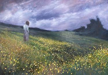 Figure in a Landscape with Spring Flowers thumb