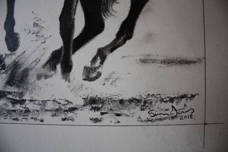 Original Fine Art Horse Drawing by Simon Jones