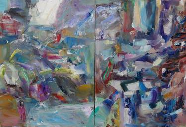 Original Abstract Expressionism Landscape Paintings by Marin Leschian