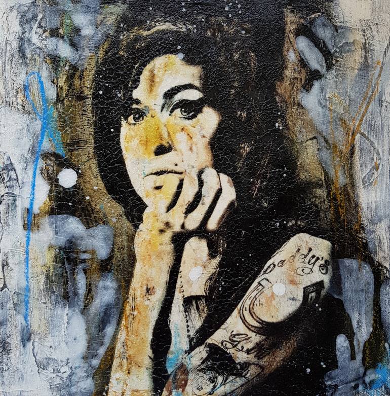 Original Abstract Pop Culture/Celebrity Painting by Caroline Weber