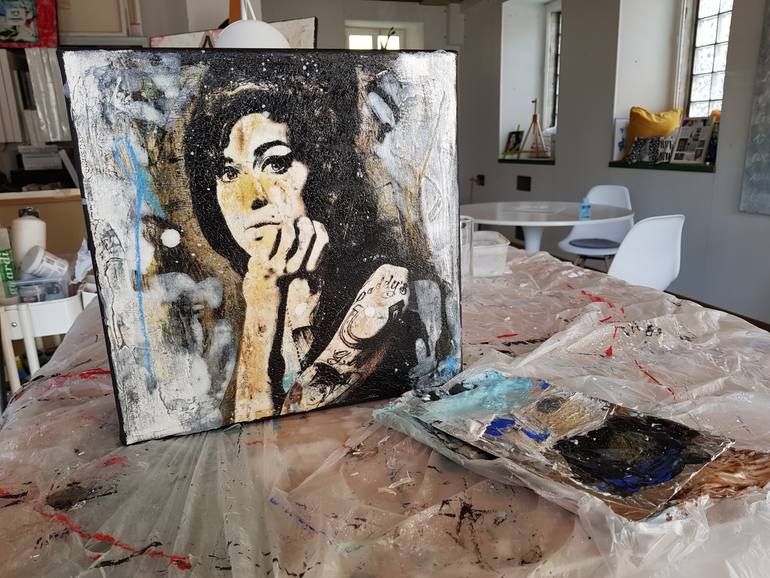 Original Abstract Pop Culture/Celebrity Painting by Caroline Weber