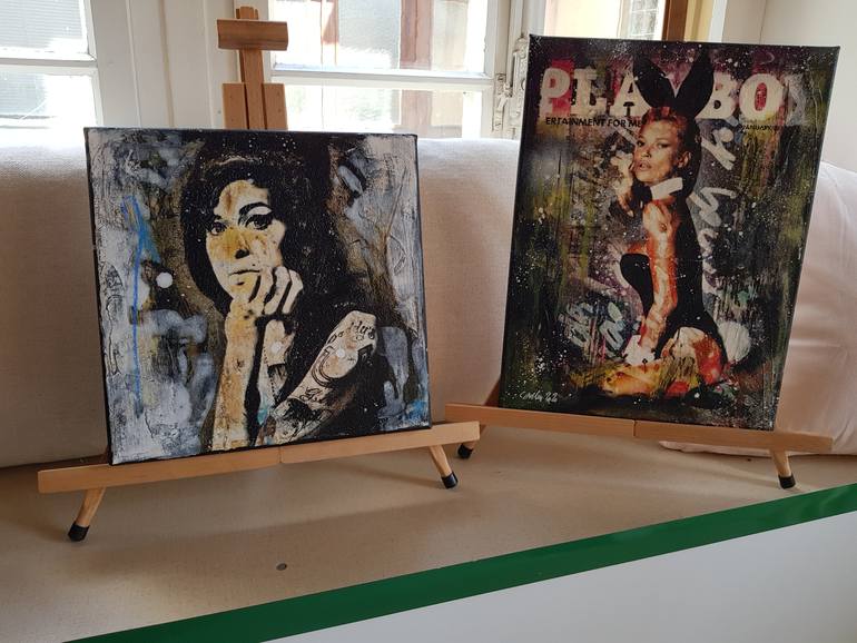 Original Abstract Pop Culture/Celebrity Painting by Caroline Weber