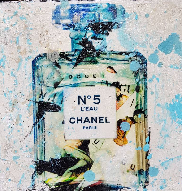 Chanel No 5 Parfum Blue Version CW-F-326 Painting by Caroline Weber