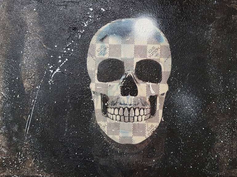 wallpaper louis vuitton skull