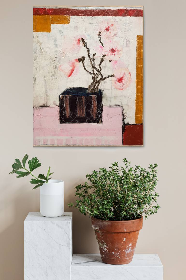 Original Abstract Expressionism Floral Painting by Caroline Weber