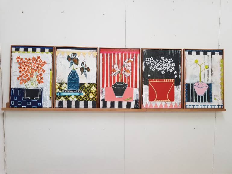 Original Abstract Expressionism Floral Painting by Caroline Weber