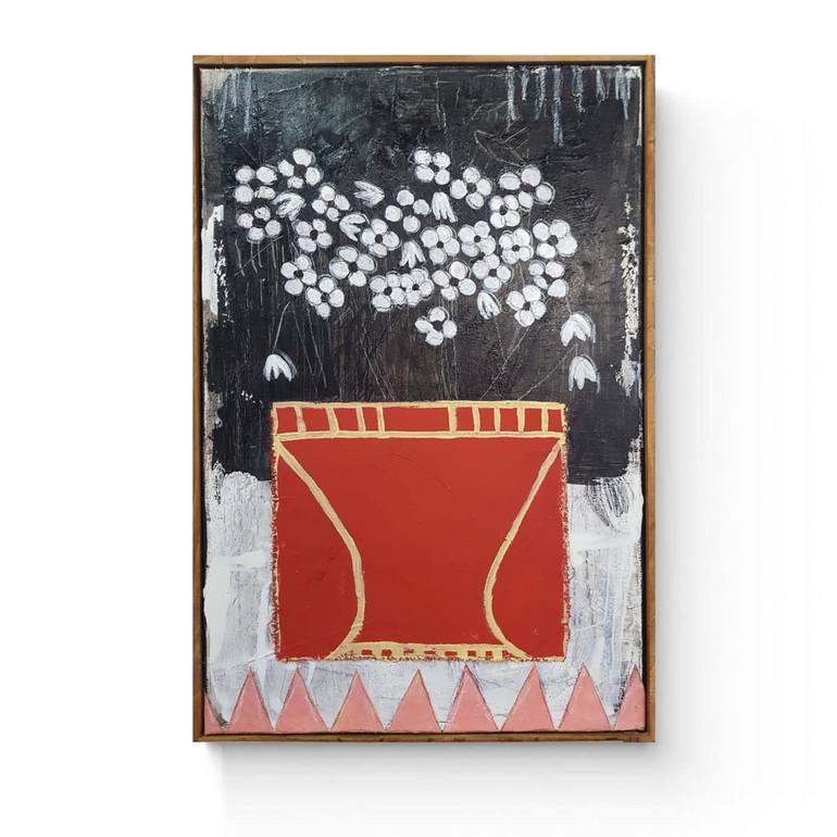 Original Abstract Expressionism Floral Painting by Caroline Weber