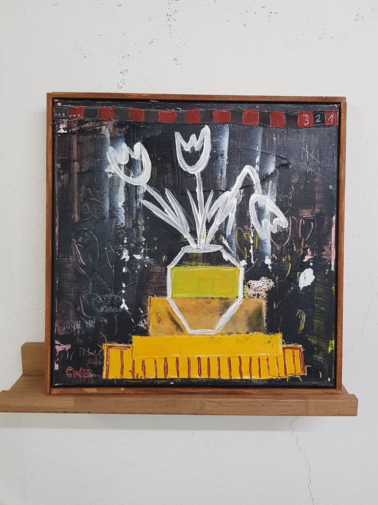 Original Abstract Expressionism Floral Painting by Caroline Weber