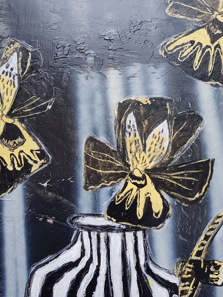 Original Abstract Expressionism Floral Painting by Caroline Weber