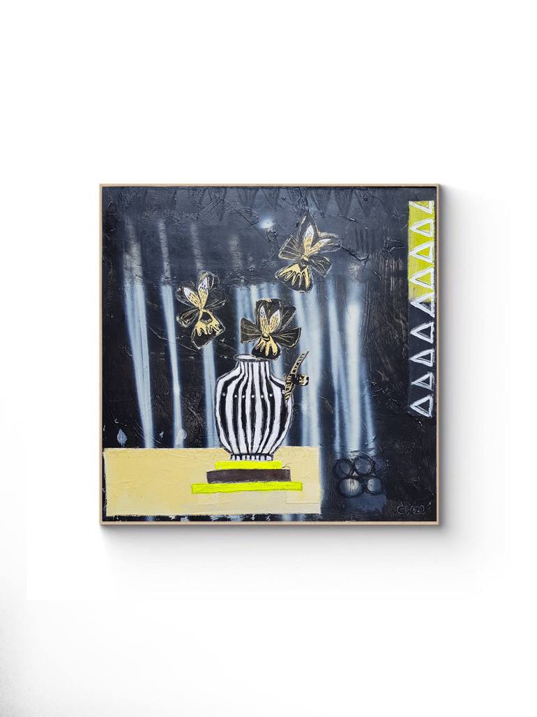 Original Abstract Expressionism Floral Painting by Caroline Weber