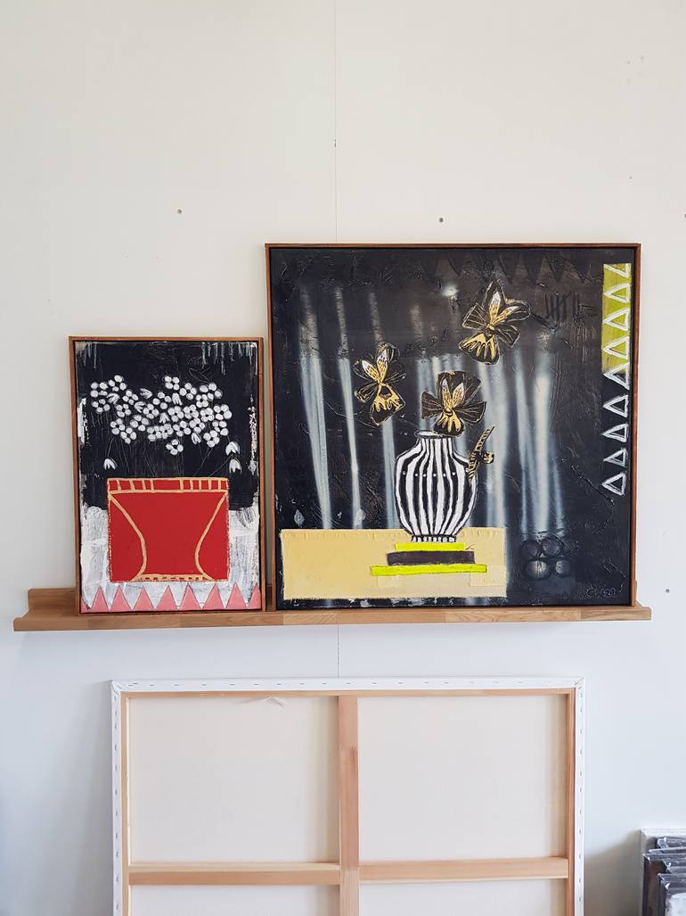 Original Abstract Expressionism Floral Painting by Caroline Weber