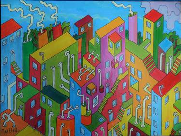 Print of Surrealism Cities Paintings by Mattledo O