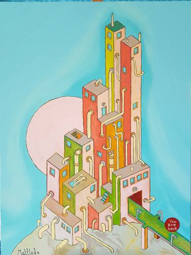 Print of Abstract Architecture Paintings by Mattledo O