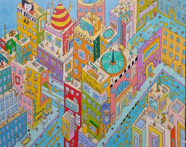 Original Expressionism Architecture Paintings by Mattledo O