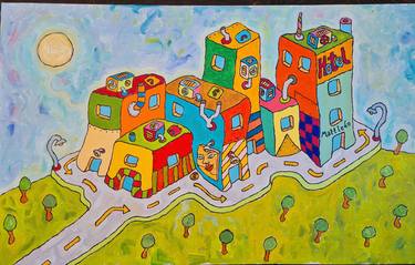 Print of Expressionism Cities Paintings by Mattledo O