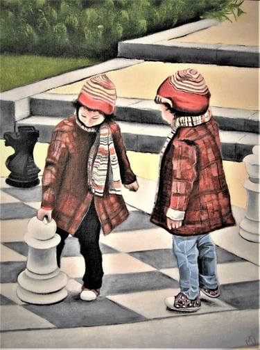 Original Figurative Kids Paintings by Martin Davis