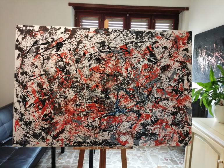 Original Abstract Expressionism Abstract Painting by Luigi Rubino