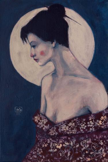Luna Moon Goddess Female Portrait Art thumb