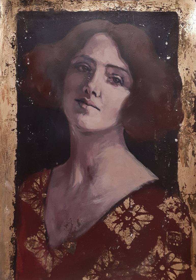 Original Art Nouveau People Paintings by Malgorzata Miroslaw