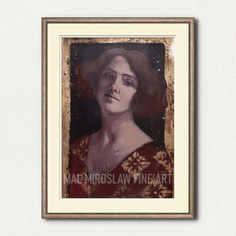 Original Art Nouveau People Painting by Malgorzata Miroslaw
