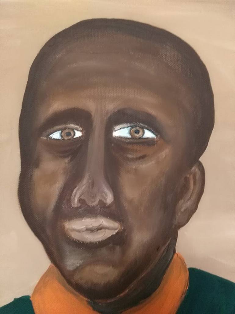 Original Folk Men Painting by Karen Terry