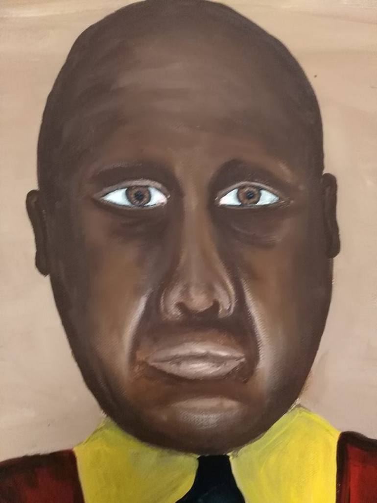 Original Folk Men Painting by Karen Terry