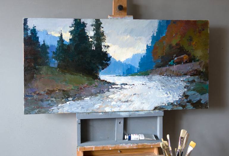 Original Impressionism Nature Painting by Aleksandr Kryushyn