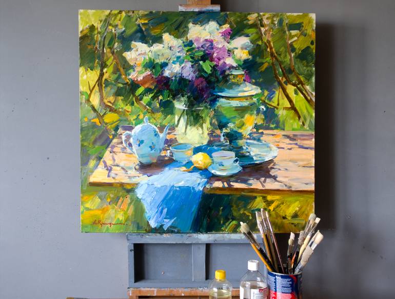 Original Impressionism Floral Painting by Aleksandr Kryushyn