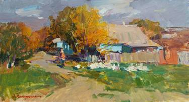 Original Impressionism Rural Life Paintings by Aleksandr Kryushyn