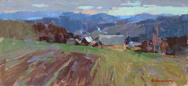 The village in the mountains Painting by Aleksandr Kryushyn | Saatchi Art