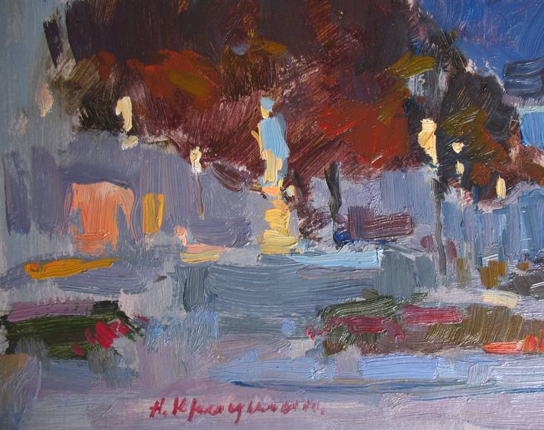 Original Impressionism Landscape Painting by Aleksandr Kryushyn