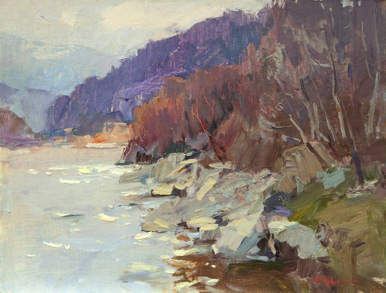 April in the mountains Painting by Aleksandr Kryushyn | Saatchi Art