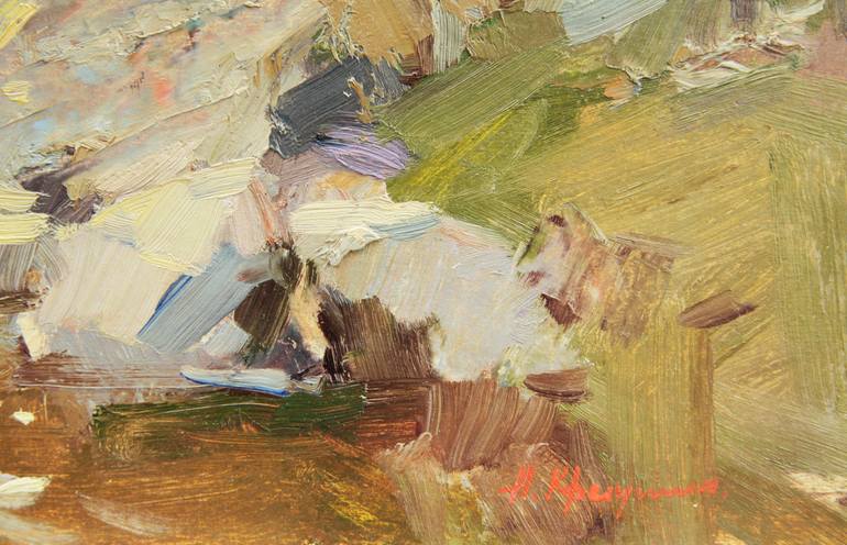April in the mountains Painting by Aleksandr Kryushyn | Saatchi Art