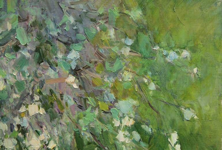 Original Impressionism Garden Painting by Aleksandr Kryushyn