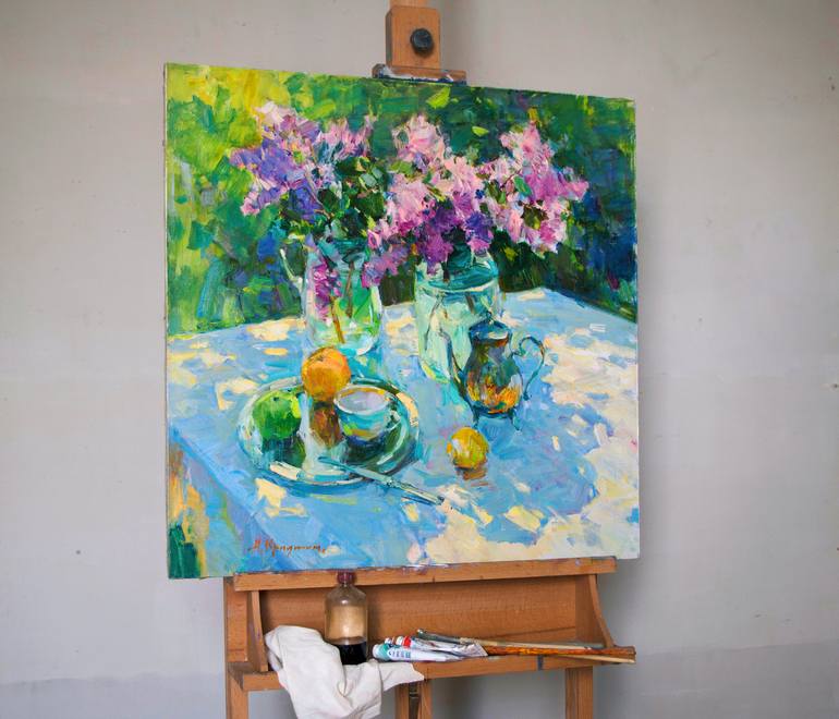 Original Impressionism Floral Painting by Aleksandr Kryushyn