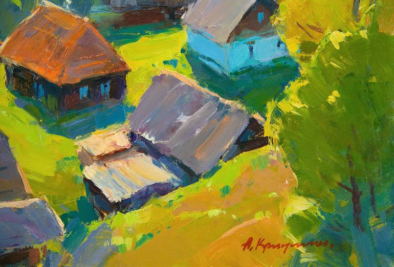 Original Impressionism Seasons Painting by Aleksandr Kryushyn