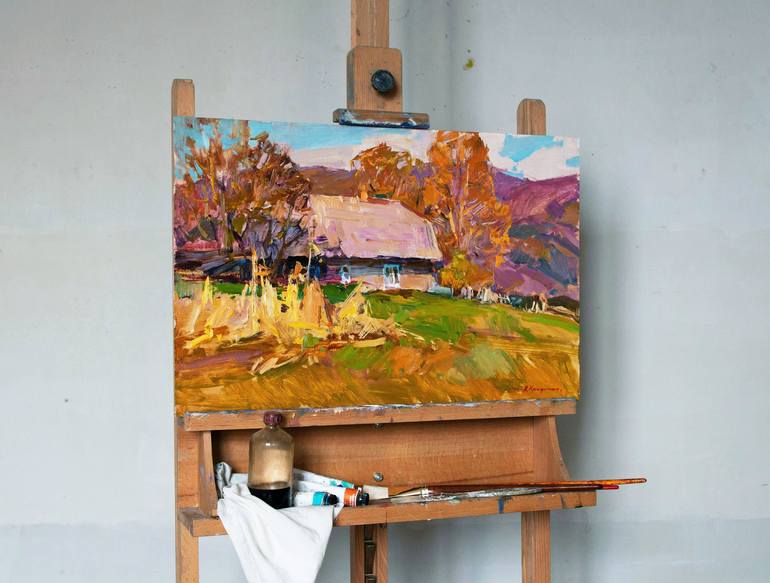 Original Fine Art Rural life Painting by Aleksandr Kryushyn