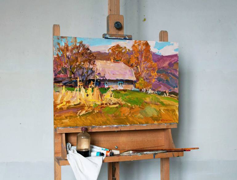 Original Rural life Painting by Aleksandr Kryushyn