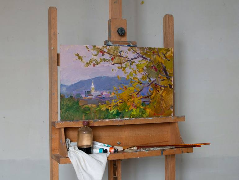 Original Impressionism Tree Painting by Aleksandr Kryushyn