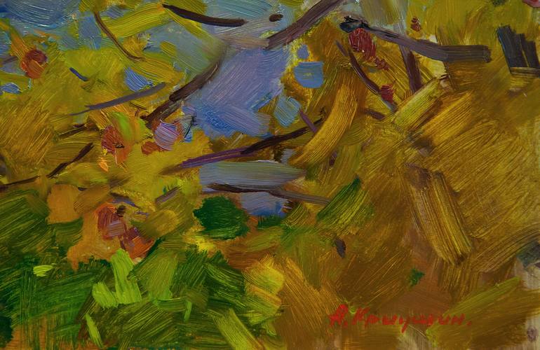 Original Impressionism Tree Painting by Aleksandr Kryushyn