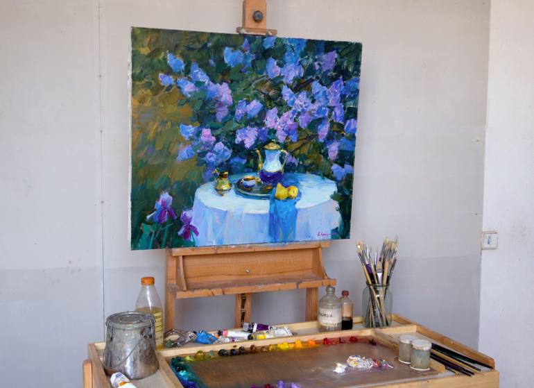 Original Impressionism Still Life Painting by Aleksandr Kryushyn