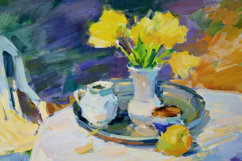 Original Impressionism Floral Painting by Aleksandr Kryushyn