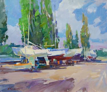 Print of Impressionism Yacht Paintings by Aleksandr Kryushyn