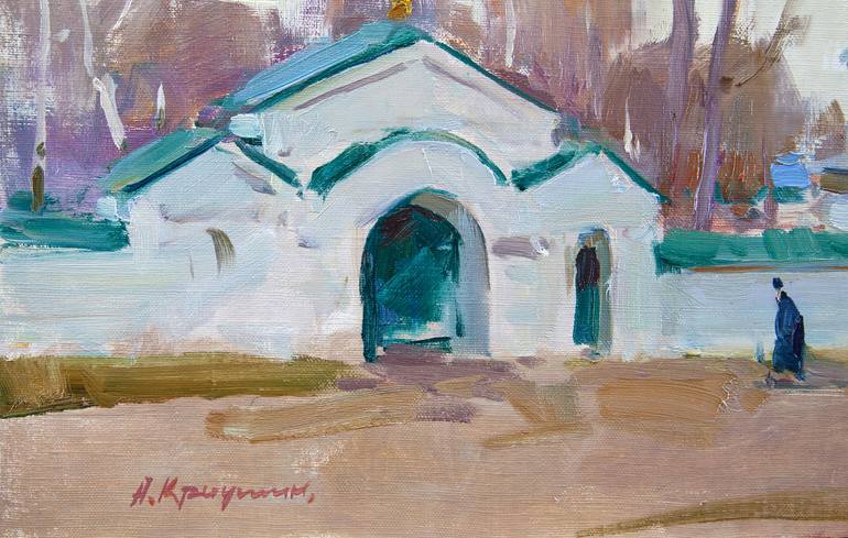 Original Impressionism Religion Painting by Aleksandr Kryushyn