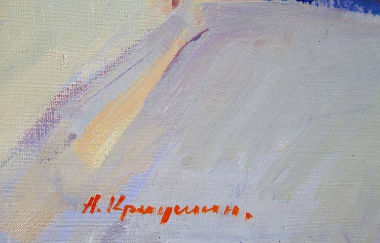 Original Impressionism Beach Painting by Aleksandr Kryushyn